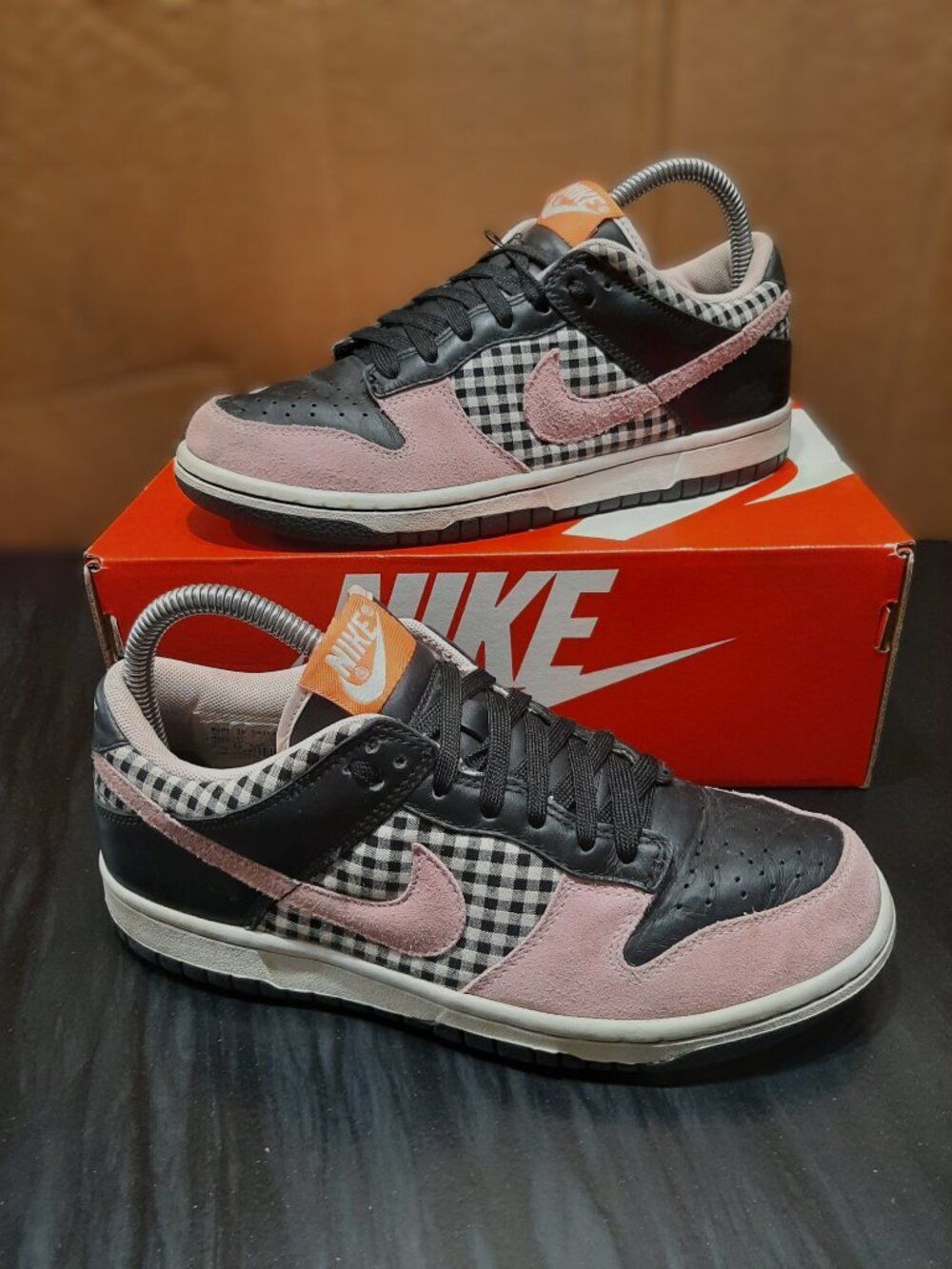 2006 Nike Dunk Low Women's Picnic Pink Plaid Sz 7 308608-161 Vtg Rare Sneakers - Picture 3 of 16
